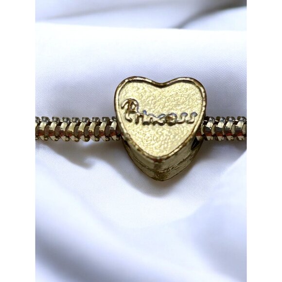 Girls Princess Silver Charm Bracelet With Pink Heart Beads - Picture 3 of 12